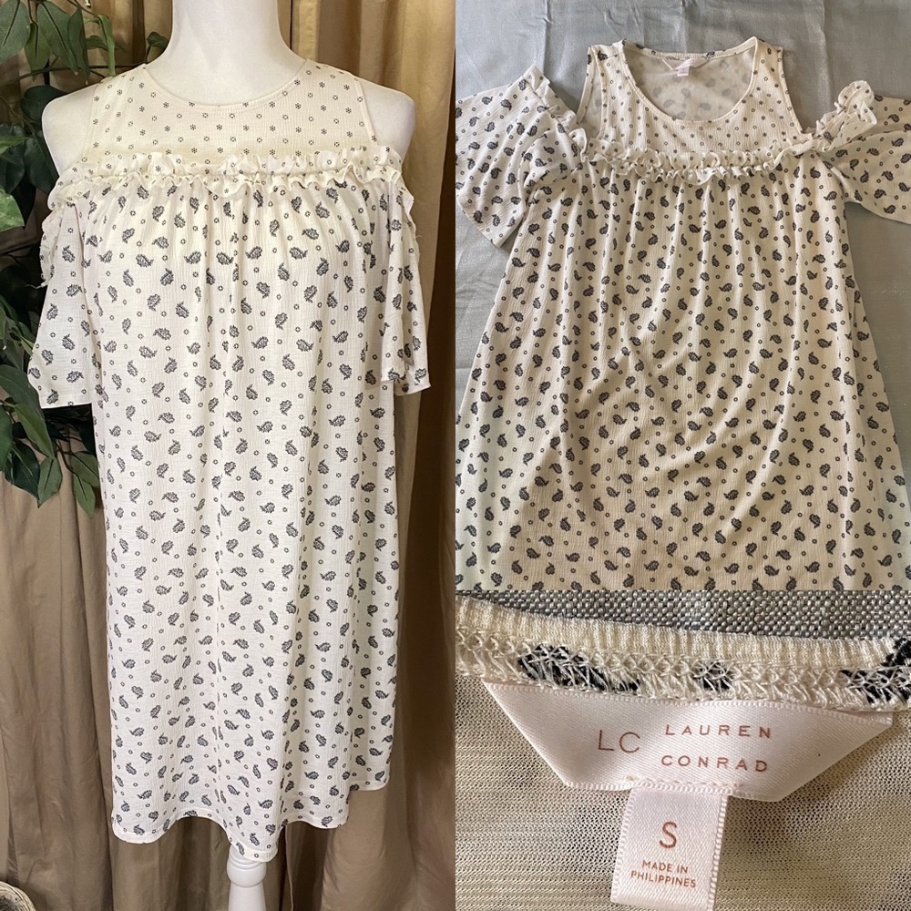 LC Lauren Conrad cold shoulder dress size S